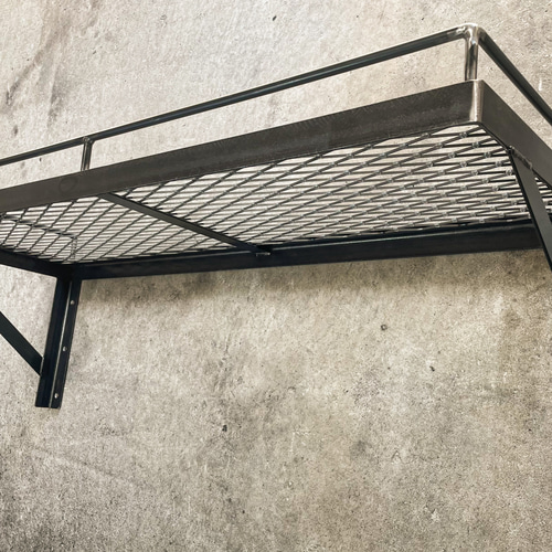 アイアンウォールシェルフB［柵付き］ アイアンラック 植物棚