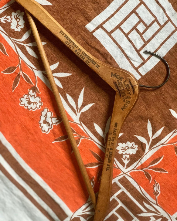 アド付き ビンテージ木製ハンガー アメリカ製【Made in USA 1940年代