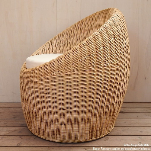 ラタン ソファ NK82-W 一人掛け シングルソファ 籐 アジアン家具