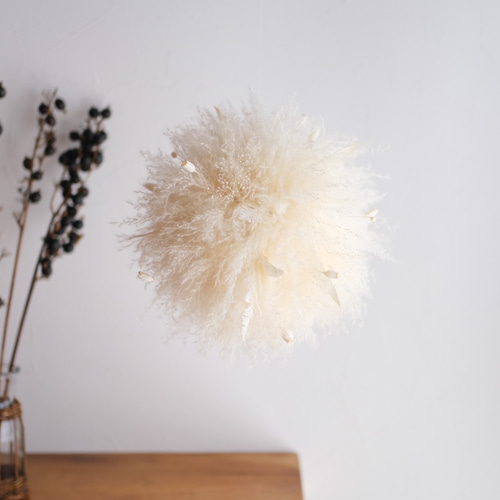 ドライフラワー☆ふわふわパンパス特大フライングボール☆インテリア