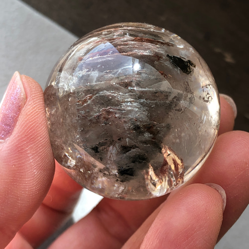 レア☆】虹入り☆千層ガーデンクォーツスフィア（丸玉）☆39mm！☆瀧川