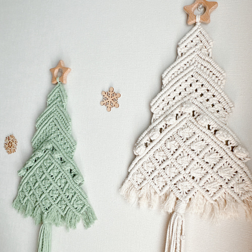 マクラメクリスマスタペストリー↟❅꙳ タペストリー・壁掛け MYCOT