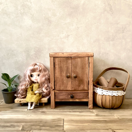 アクセサリー収納 にもなる！木製 ドール用 チェスト ドール家具