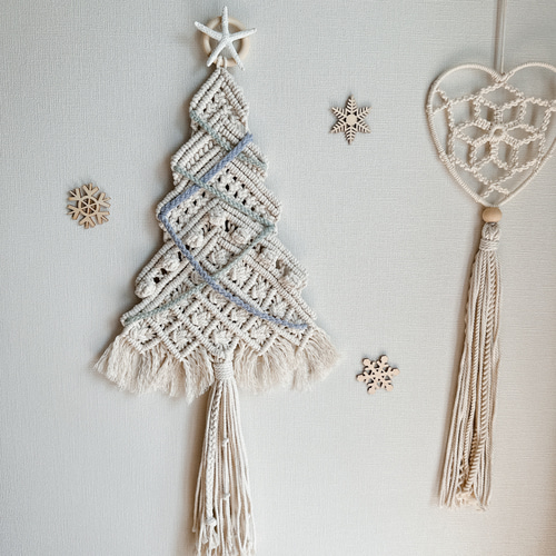 海を感じるクリスマスツリータペストリー↟❅꙳マクラメ タペストリー