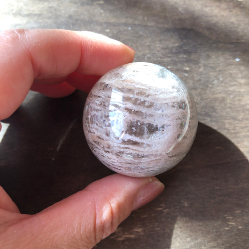 レア☆】虹入り☆千層ガーデンクォーツスフィア（丸玉）☆44mm！☆瀧川