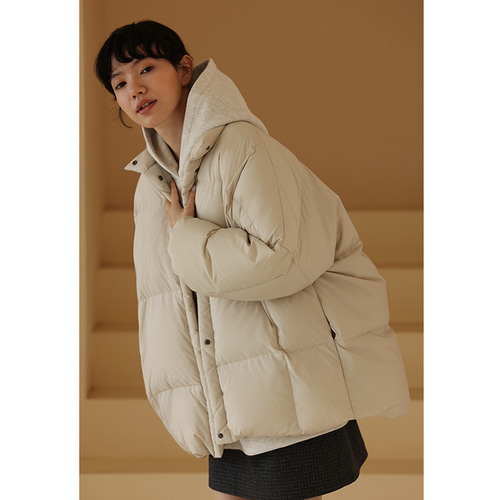 フード付きダウンジャケット フードバイカラー 暖かいダウンジャケット