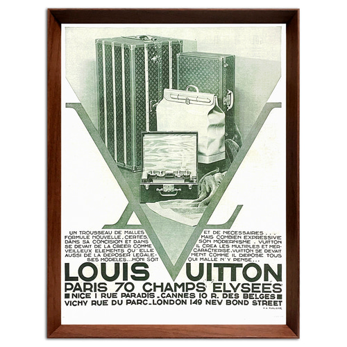 LV トランク フランス 1930年代 ヴィンテージ 雑誌 広告 額付 ポスター