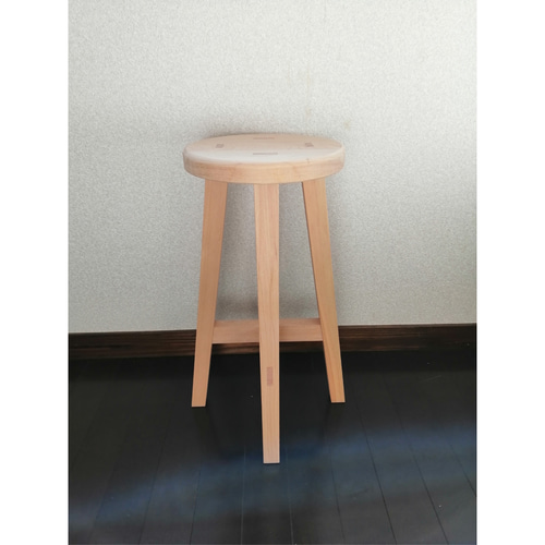 ほぞ組】木製スツール 座面幅30cm×高さ65cm 丸椅子 stool 椅子