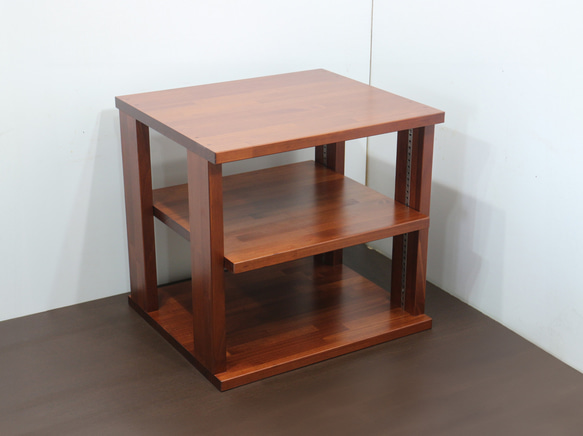 木製（無垢材）棚板の高さを自由にセットできるオーディオラック1R3