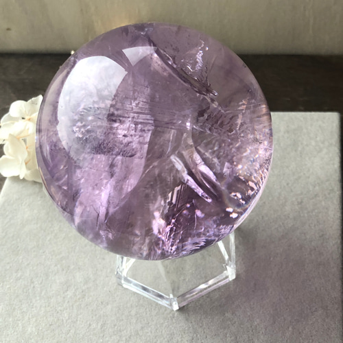 虹入り！透明感抜群！高品質⭐︎アイリスアメジストスフィア☆瀧川神社