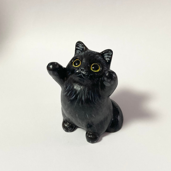 ペルシャ猫(長毛種の黒猫) その他アート 猫ハウス 通販 16087829