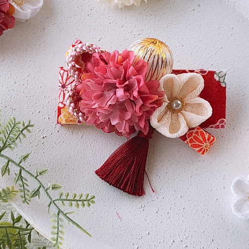 和風リボンの髪飾りセット【#赤1】』3歳 7歳 七五三 ひな祭り 誕生日