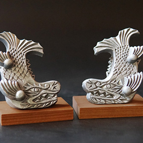 瓦の鯱】シャチホコ一対 [置物 縁起物] 立体・オブジェ Y.Kato 通販