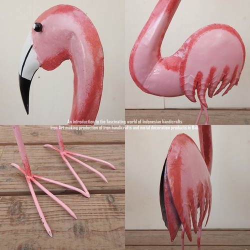 アイアンフラミンゴ Mサイズ フラミンゴ 置物 動物 鳥 オブジェ