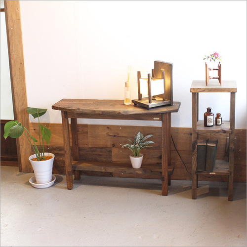 総ケヤキ 一枚板 サイドテーブル ナイトテーブル おしゃれ