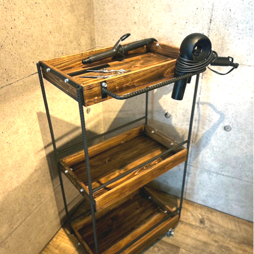 美容室ワゴン 男前 サロン 棚 ワゴンラック 美容室 キャスター付き