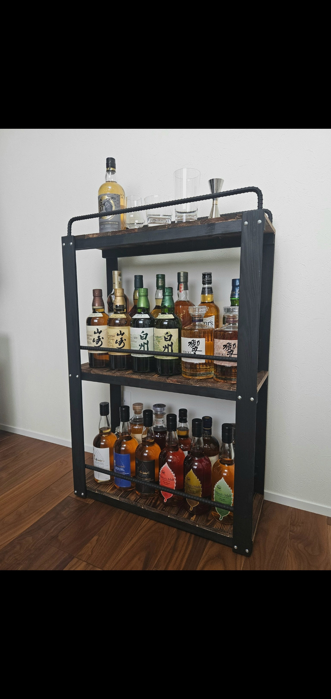 ウィスキーラック 男前インテリア 棚 インダストリアル 収納 お酒 多肉