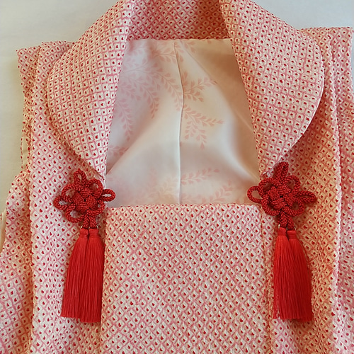 七五三3歳女の子正絹総絞りの被布(中綿なし） 子供服 着物大好きばあば