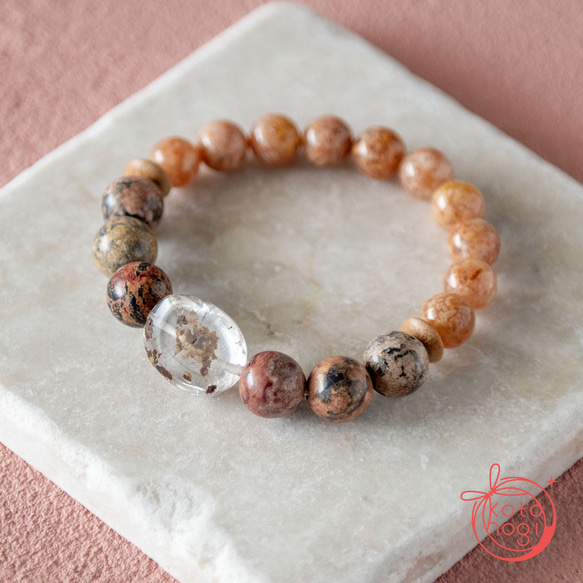 お守り ブレスレット＊天然石 ガーデンクォーツ ベトナム産桜瑪瑙
