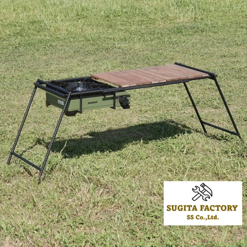 檜無垢材 細板 タフまる対応アイアンテーブル アイアンレッグ キャンプ