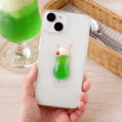 全機種対応】クリームソーダ iPhoneケース Android クリアスマホケース