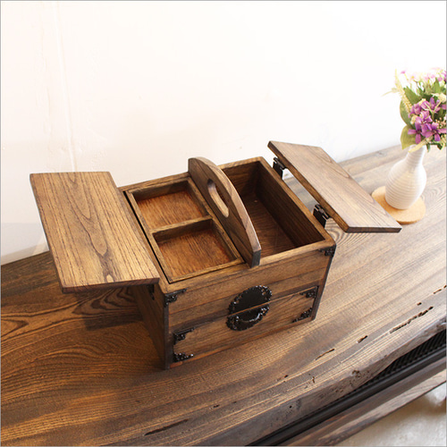 アンティーク 裁縫箱 ソーイングボックス 裁縫道具入れ リメイク品 小