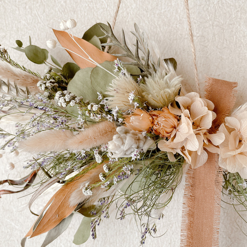 横向きスワッグ ナチュラル ドライフラワー 横長スワッグ スワッグ