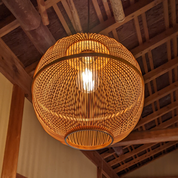 駿河竹細工 まん丸な灯りペンダントライト シーリングライト 天井照明
