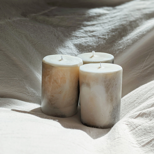 大理石 アンティーク風 キャンドル(S size)2個セット キャンドル