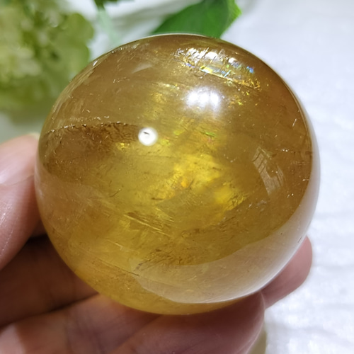 ゴールデンカルサイト スフィア【1】42ミリ 109.3g 天然石 ashblue