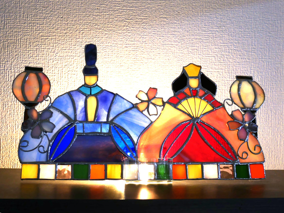 ✴︎:.｡.豪華 お雛様のパネル ステンドグラス ひな人形・雛飾り