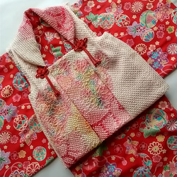 七五三3歳女の子正絹総絞りの被布(中綿なし） 子供服 着物大好きばあば