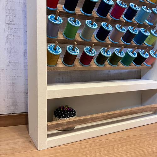 ミシン糸収納ケースシェルフ C0002 *48個* 棚・シェルフ・ラック 木