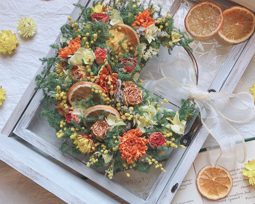 ☆ミモザとオレンジ☆ ドライフラワー petit.iro 通販 17214020