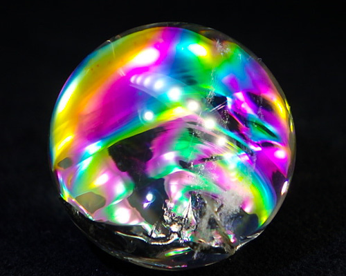 ☆ヒマラヤ産 極上☆虹入り水晶玉20mm/59ctとポーチ付レインボー