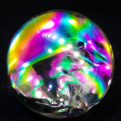 ☆ヒマラヤ産 極上☆虹入り水晶玉20mm/59ctとポーチ付レインボー