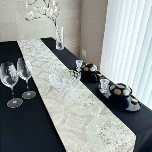 ◼︎C988◼︎高級袋帯 シルバー テーブルランナー(〜260cm) その他