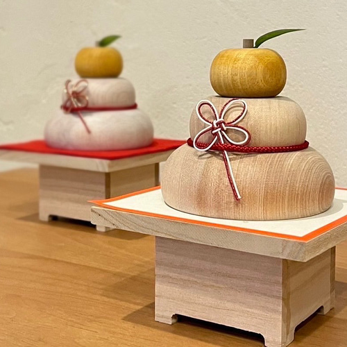 即日宅急便発送】木製 鏡餅 9cm 正月飾り その他インテリア雑貨 かつ