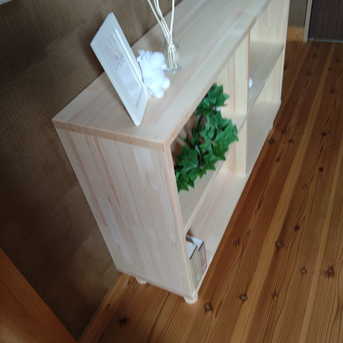 送料無料】天然木 赤松集成材 足付きスタッキングシェルフ テレビ台