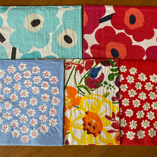 新セット！『人気のmarimekko(マリメッコ) ペーパーナプキン』～5柄各