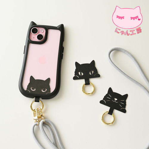 猫耳 iPhoneケース 】 iPhone数種限定 iPhoneケース 猫 黒猫 A114A