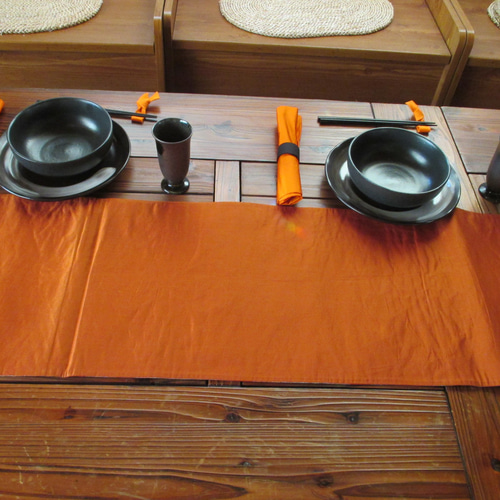 r91 飾り軸付 119x30.5cm 帯 テーブルランナー テーブルセンター