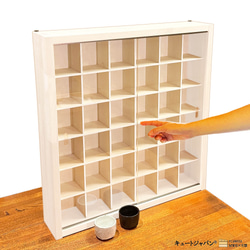 お猪口 コレクションケース 36マス 収納 アクリル障子付 ホワイト色