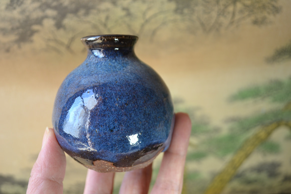 再入荷！】ミニ花瓶(コスモブルー) 一輪挿し ☆萩焼 陶器 ギフト
