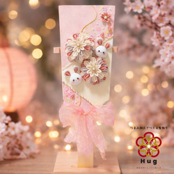 羽子板飾り】うさぎと桜 つまみ細工/初節句/新年/ひな祭り/七五三