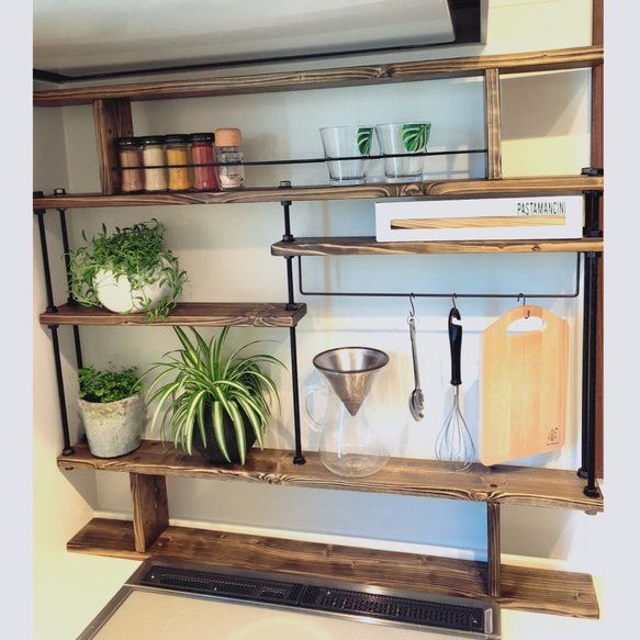 地震でも倒れない突っ張れるキッチンラックCentralスパイス収納