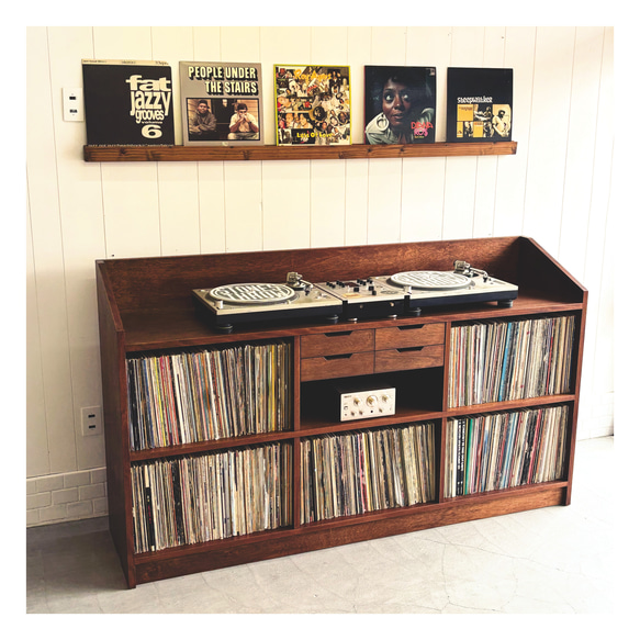 VINTAGE RECORD BOOTH サイズ変更可 レコード 本棚 ビンテージ ミッド