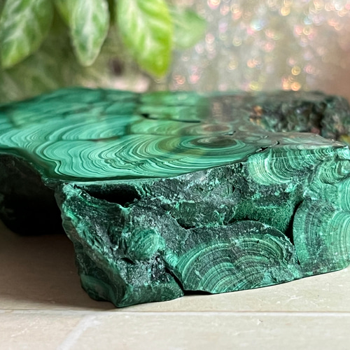 洞察力を高める】マラカイト 孔雀石 原石 ポリッシュ 磨き 天然石 東洋
