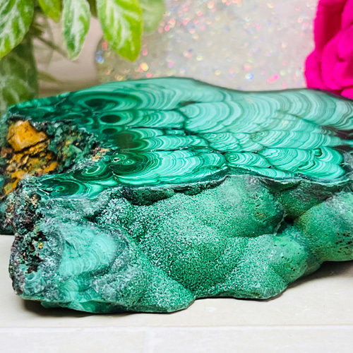 洞察力を高める】マラカイト 孔雀石 原石 ポリッシュ 磨き 天然石 東洋