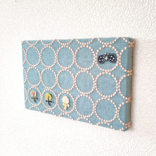 ファブリックパネル ミナペルホネン タンバリン ブルー チョウチョ